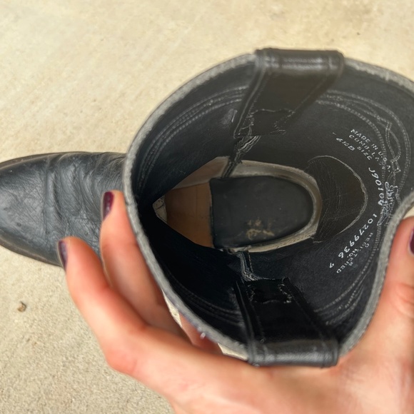 Vintage Justin Boots Western Cowboy Cowgirl Women Genuine Real Leather Roper 6.5 - Picture 7 of 10